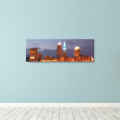 Cool Blue Cleveland Wrapped Canvas Print Leinwanddruck (Insitu (Holzboden))