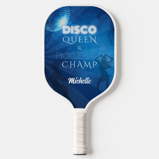 Cool Blue Disco Queen Pickleball Champ Schläger (Vorderseite)