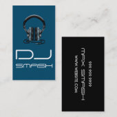 Cool Blue DJ Music Business Card Visitenkarte (Vorne/Hinten)