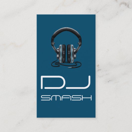 Cool Blue DJ Music Business Card Visitenkarte (Vorderseite)