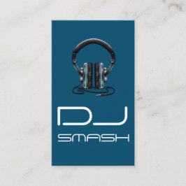 Cool Blue DJ Music Business Card Visitenkarte