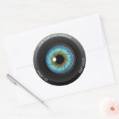 Cool Blue Eye Camera Lens Individuelle Name Fotogr Runder Aufkleber (Umschlag)