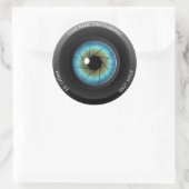 Cool Blue Eye Camera Lens Individuelle Name Fotogr Runder Aufkleber (Tasche)