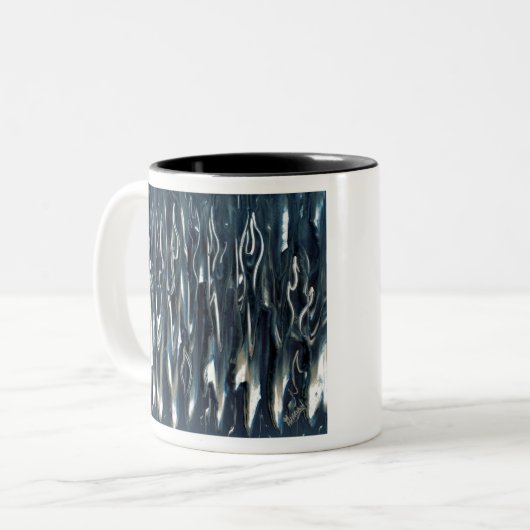 Cool Blue Flame Zweifarbige Tasse (Vorderseite Links)
