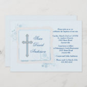 Cool Blue Flat Religiöse Einladung (Vorne/Hinten)