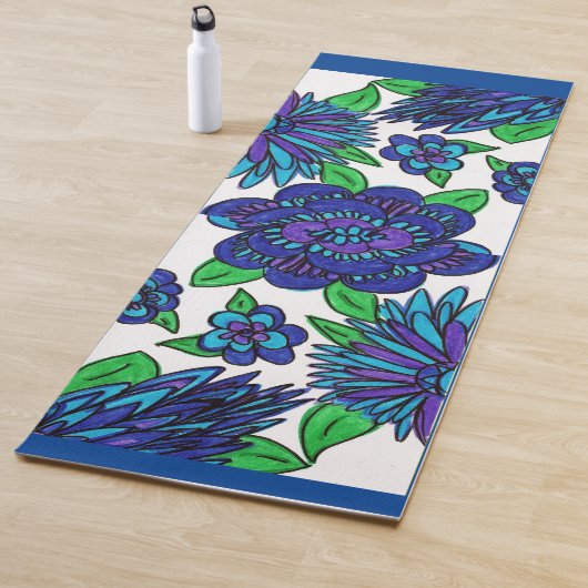 Cool Blue Flowers Yoga Mat Yogamatte (Beispiel)