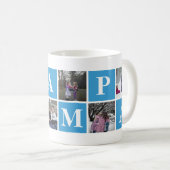 Cool Blue Foto Collage Grampa Tasse (VorderseiteRechts)