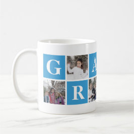 Cool Blue Foto Collage Grampa Tasse