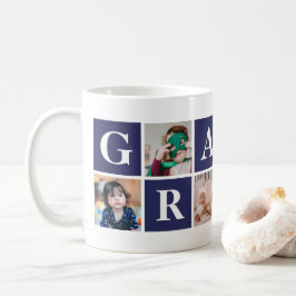 Cool Blue Foto Collage Personalisiert Gramps Tasse