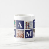 Cool Blue Foto Collage Personalisiert Gramps Tasse (Mittel)