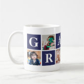 Cool Blue Foto Collage Personalisiert Gramps Tasse (Links)