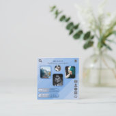 Cool Blue Fotografy & Videografie - QR-Code Quadratische Visitenkarte (Stehend Vorderseite)