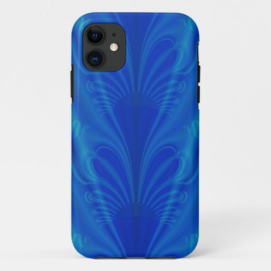 Cool Blue Fraktal iPhone Case (Rückseite)
