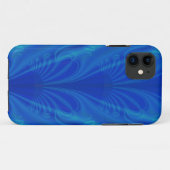 Cool Blue Fraktal iPhone Case (Rückseite (Horizontal))