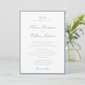 Cool Blue Framed Wedding Invitation Einladung (Stehend Vorderseite)