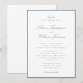 Cool Blue Framed Wedding Invitation Einladung (Vorne/Hinten)