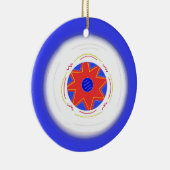 Cool Blue Frisbee Keramikornament (Rechts)