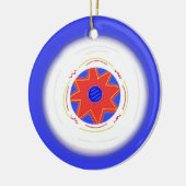 Cool Blue Frisbee Keramikornament (Links)