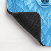 Cool Blue Geometric Wolf Low Poly Abstract Gaming Mousepad (Ecke)