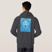 Cool Blue Geometric Wolf Low Poly Abstract Premium Hoodie (Schwarz voll)