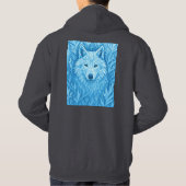 Cool Blue Geometric Wolf Low Poly Abstract Premium Hoodie (Rückseite)
