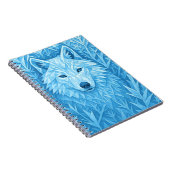 Cool Blue Geometric Wolf Low Poly Aesthetic School Notizblock (Rechte Seite)