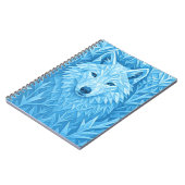 Cool Blue Geometric Wolf Low Poly Aesthetic School Notizblock (Linke Seite)