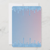 Cool Blue Glitzer Tropfen, Blue Dress Sweet 16 Einladung (Rückseite)