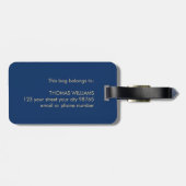 Cool Blue Golden Yellow Bold Bon Voyage Gepäckanhänger (Rückseite horizontal)