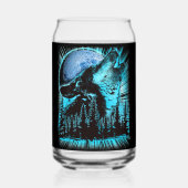 Cool Blue Howling Wolf Moon Pine Forest Dosenglas (Vorderseite)