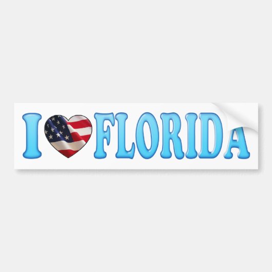 Cool Blue I heart Florida - Autoaufkleber (Vorne)