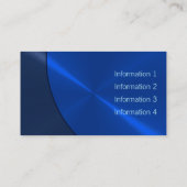 Cool Blue Luxury Metal Business Cards Visitenkarte (Rückseite)