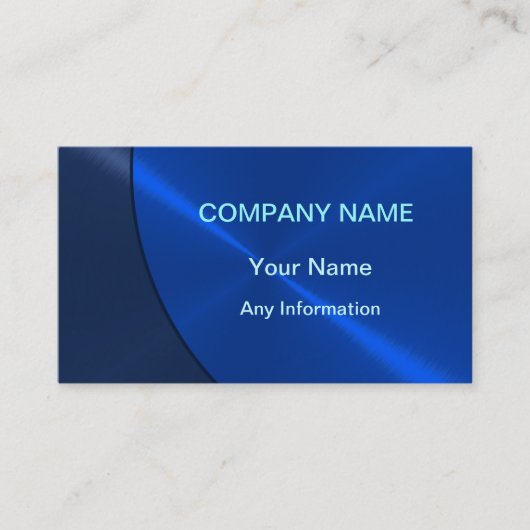 Cool Blue Luxury Metal Business Cards Visitenkarte (Vorderseite)
