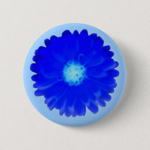 Cool Blue Marigold Button