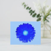 Cool Blue Marigold Postcard Postkarte (Stehend Vorderseite)