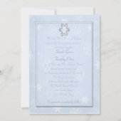 Cool Blue Mit Monogramm Winter Hochzeit Einladung (Rückseite)