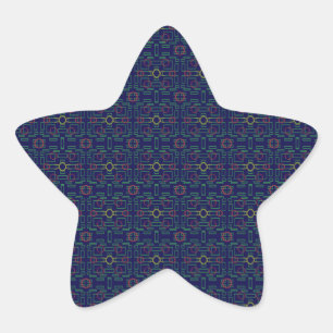 Cool Blue ModernAbstract Geometric Squares Sticker