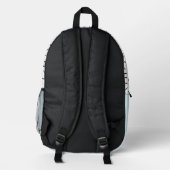 Cool Blue Monogram Personalisiert Bedruckter Rucksack (Rückseite)