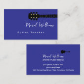 Cool Blue Music Business Card für Gitarrenlehrer Visitenkarte (Vorne/Hinten)