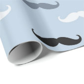 Cool Blue Mustaches Geschenkpapier (Rolleneckpunkt)