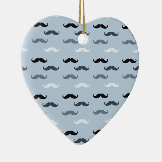 Cool Blue Mustaches Keramik Ornament (Rechts)
