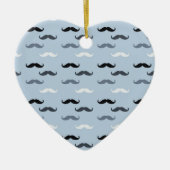 Cool Blue Mustaches Keramik Ornament (Vorne)