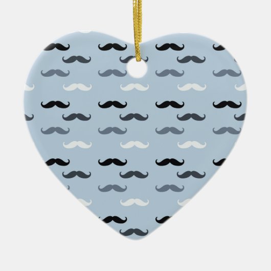 Cool Blue Mustaches Keramik Ornament (Vorne)