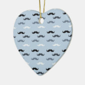 Cool Blue Mustaches Keramik Ornament (Links)