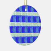 Cool Blue Nautical Abstract  Keramik Ornament (Rechts)