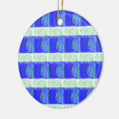 Cool Blue Nautical Abstract  Keramik Ornament (Links)
