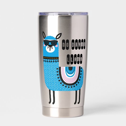 Cool Blue No Drama Llama Thermobecher (Vorderseite)