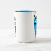 Cool Blue No Drama Llama Zweifarbige Tasse (Mittel)