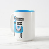 Cool Blue No Drama Llama Zweifarbige Tasse (Vorderseite Links)