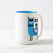 Cool Blue No Drama Llama Zweifarbige Tasse (VorderseiteRechts)